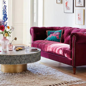 Mesa de centro con incrustaciones de hueso para decoración del hogar atemporal única para ocasiones de simpatía - Product Image 3