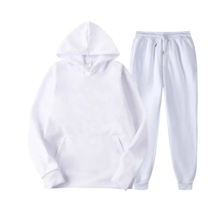 Ensemble jogging pour homme, sweat-shirt à capuche rose, couleur unie, survêtement décontracté, tissu en molleton français, respirant, 100% coton, vêtements d'hiver - Product Image 6