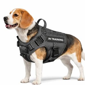 Harnais tactique robuste pour chien en nylon, réglable, anti-traction, avec poignée et éléments réfléchissants - Product Image 3