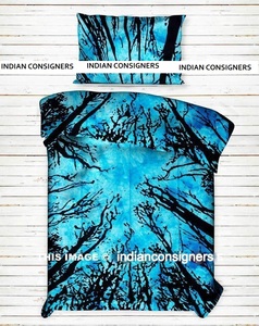 เตียงผ้าฝ้ายลายต้นไม้ในป่าชุดปลอกผ้านวมขนาดคู่พร้อมปลอกหมอนปลอกผ้านวมคลุมหลายสี - Product Image 6