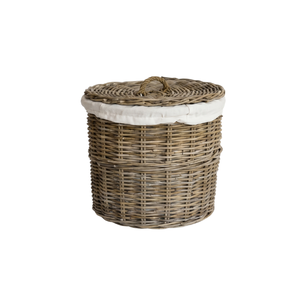 New Modern Minimalist Wholesale Circle Rattan Wicker Eco-Friendly Storage <b>Basket</b> Laundry <b>Hamper</b> Home Living Furniture - Product Image 1