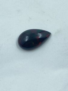 Opale noire éthiopienne 100 % naturelle de qualité supérieure, opale naturelle multi-feu, forme poire, cabochon, opale noire 4,42 carats - Product Image 4