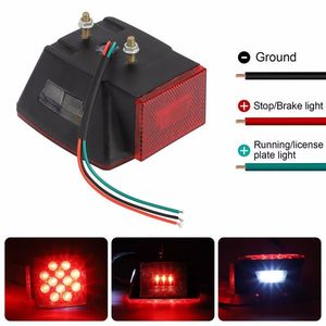 1 Paio di Luci Posteriori LED Sommergibili Quadrate per Rimorchio, Kit Impermeabile in ABS per Barche, Camion, Auto, Autobus, Colori Giallo, Rosso, Ambra - Product Image 5