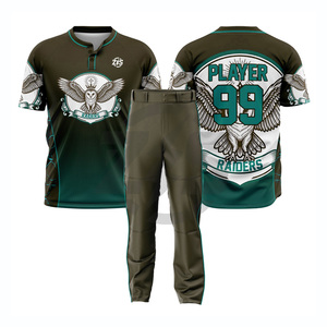 Uniforme de Béisbol Zersia International Raiders para Hombre, Adulto, Poliéster, Impresión por Sublimación, Transpirable, Diseño de Búho Verde y Blanco - Product Image 1