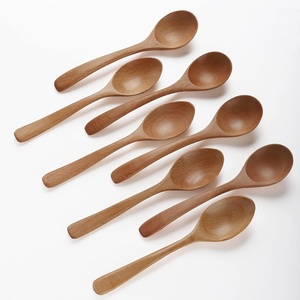 Cuillères en bois faites à la main, best-sellers, en bois naturel, choix de tailles personnalisées, cuillères à soupe pour servir les repas - Product Image 2