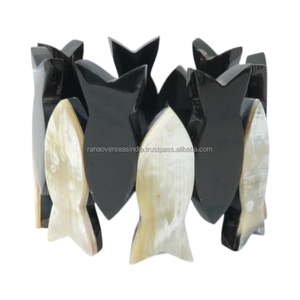 Handcrafted Bone Fish Shape <b>Bracelet</b> Stretchable Fashion Jewelry Ethnic Tribal <b>Boho</b> Handmade Accessory Gift For Women - Product Image 4