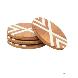 Handmade Wooden Coasters Set for <b>Coffee</b> & Tea Cups Natural Wood Drink Coaster for Home Hotel & Restaurant Use - Product Image 1