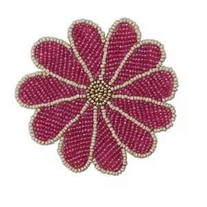 Elegant Bohemian Beaded Fabric Coasters Reusable Coffee Mug/<b>Table</b> Decor for Special Occasions - Product Image 3