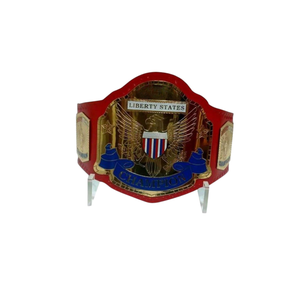 Cinturón de Campeón de los Estados Unidos Liberty, Correa Roja con Diseño de Águila Dorada y Azul, Cinturones de Título Coleccionables Premium - Product Image 6
