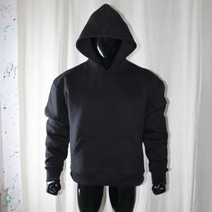 Sudadera con Capucha Negra Personalizada, 100% Algodón, Invierno, con Cierre, Secado Rápido y Transpirable, Estilo Urbano Vintage, Hilos Finos - Product Image 2