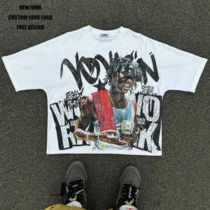 เสื้อยืดโอเวอร์ไซส์ทรงหลวม สไตล์สตรีทแวร์ เสื้อยืดผู้ชาย แขนสั้น ผ้าฝ้าย พิมพ์ลายตัวอักษร คอกลม ทรงปกติ สั่งทำได้ - Product Image 5
