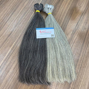 Extensions de cheveux naturels vietnamiens gris à tissage, très demandées, lots de cheveux gris de qualité supérieure, fournisseur en gros - Product Image 2