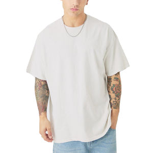 OEM Heavyweight Crew Fitness <b>Polyester</b>/Cotton Eco-Friendly Breathable Drop Shoulder Hip Hop <b>Tshirt</b> Custom Loose Men's Plus Size - Product Image 1