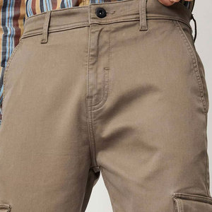 Pantalones Cargo Marrones para Hombre, con Múltiples Bolsillos, Tela de Lona Informal, Cintura Media, Cierre de Botones, para Primavera - Product Image 5