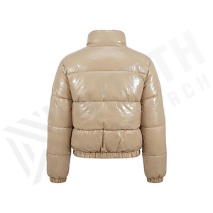 Hooded Quilted Waterproof <b>Bubble</b> Jacket Black Full Sleeve Winter Windproof Cotton Shell Knitted Fabric Polyester Filling Stand - Product Image 2