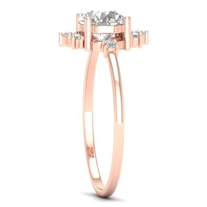 Bagues de fiançailles et de mariage REYES personnalisables pour femmes en argent sterling 925, avec moissanite solitaire taille brillant rond de 0,96 carat - Product Image 3