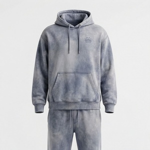 Conjunto Deportivo Informal con Capucha para Hombre, Lavado Ácido, Transpirable, Cómodo, de Algodón Premium y Felpa - Product Image 1