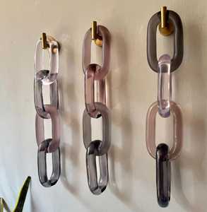 Cadena de eslabones de resina para decoración de pared, cadena transparente abierta para pared, hebilla de cadena, joyería DIY, cadena de eslabones cubanos de plástico acrílico para decoración de pared - Product Image 2