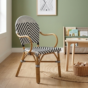 Nouvelle Chaise de Salle à Manger Bistro Moderne Minimaliste, Fauteuil en Rotin Noir et Blanc, Sièges pour Café Français, Restaurant, Mobilier d'Extérieur pour Patio - Product Image 3