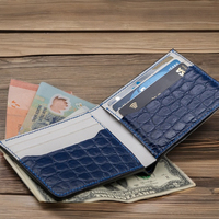 Portefeuille en cuir de crocodile véritable pour hommes fait à la main porte-cartes court pour hommes portefeuilles à la mode de qualité faits à la main par des artisans