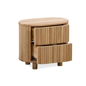 Table de chevet de luxe en teck massif avec tiroir de rangement, fabricant OEM pour projets hôteliers, exportateur, fournisseur chinois - Product Image 3