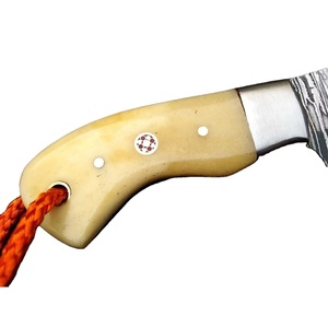 Couteaux de cuisine miniatures en acier Damas faits à la main par Ahmad Fabric, avec étui en cuir, manche élégant, personnalisable, supporté - Product Image 5