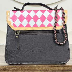 Direct Factory Price New Cowhide Leather Crossbody Sling Bag Checkered Pattern Shoulder Purse with Chain Strap Stylish & Durable - Product Image 5