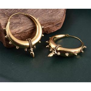 ทองเหลืองชุบทอง ต่างหูทรงเรขาคณิตน่ารัก แฟชั่นสำหรับผู้หญิง เครื่องประดับห้อยสไตล์คลาสสิก ของขวัญ - Product Image 3
