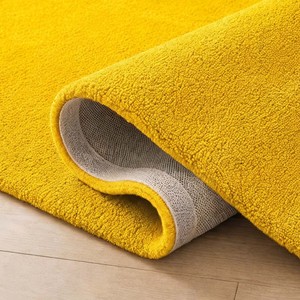 Tapis de luxe abstrait irrégulier jaune, tapis moderne en laine tufté à la main, tapis moelleux pour salon, chambre à coucher, décoration intérieure - Product Image 5