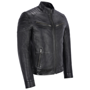 Custom 100% Genuine Nappa Leather <b>Men</b>’s <b>Jacket</b> Biker Motorcycle Style Premium Hardware YKK Zipper Private Label Bulk Wholesale - Product Image 1