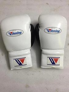 Équipement de combat professionnel, gants de boxe de qualité supérieure, cuir véritable, lacets, blanc et noir, pour l'entraînement - Product Image 5