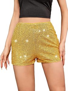 Shorts Bermuda Femme Personnalisés Taille Haute en Coton Décontracté avec Paillettes Scintillantes Coupe Ajustée et Taille Élastique - Product Image 2