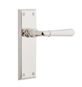 Poignée de porte double battante tendance en acier inoxydable nickelé pour meubles et maison, personnalisable avec serrure de passage ou de confidentialité - Product Image 1