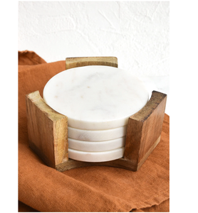 Sous-verres réutilisables en bois et marbre de haute qualité, personnalisables, résistants à la chaleur, napperons et dessous de plat modernes en bois et marbre - Product Image 1