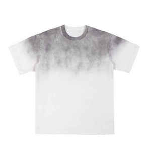 T-shirt Oversize Vintage Personnalisé Délavé à l'Acide Coupe Droite 100% Coton Motif Uni Tissu Tricoté Confortable & Tendance Style Urbain - Product Image 4