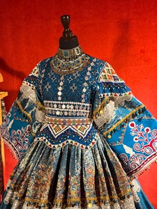 Vestido de Novia Tradicional Afgano, Tela Brocada Banaras, Vestido Largo de Manga Larga, Vestido Étnico Informal para Mujer - Product Image 6