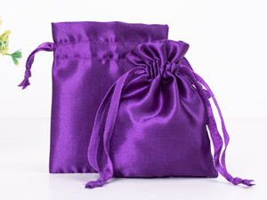 Sustainable Indian Handmade Craftjaipur Small Satin <b>Pouches</b> Silk Screen Printed Customized Logo <b>Drawstring</b> Jewelry Storage - Product Image 2