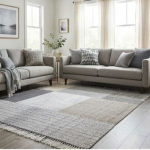 Meilleur prix, vente directe usine : Tapis rectangulaire patchwork en laine et acrylique, tissage plat, réversible, pour salon, revêtement de sol décoratif - Product Image 3