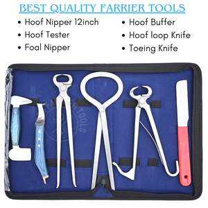 Paquete Duradero para el Cuidado de Pezuñas de Herrador con 12 Pinzas para Pezuñas, Pinza para Clavículas, Medidor de Dolor, Pulidor, Pinza para Pezuñas de Potro y Cuchillos Rectos para Recortar Pezuñas - Product Image 2