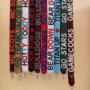 Sangle de sac à main brodée de perles, large, bandoulière, poignée de remplacement, accessoires pour sacs à main, pièces pour sacs fourre-tout, personnalisable pour équipes - Product Image 1