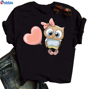 Camisetas de Verano Holgadas para Mujer con Logotipo Personalizado, Estampado de Dibujos Animados, Mangas Cortas, Diseños de Moda para Chicas - Product Image 1