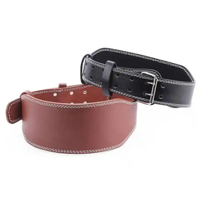 <b>Brown</b> and Black Leather Waist Support Belt Unisex Adult Compression Back Brace for Pain Relief and Posture Correction - Product Image 1