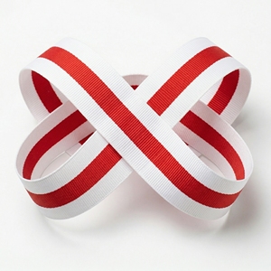 Neelkamal Industries Wholesale Striped Grosgrain Ribbon <b>White</b> Red Center Stripe Ribbon for Hair Bows Gift <b>Wrap</b> Medal Decor - Product Image 2