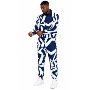 Ensemble de survêtement homme coupe slim personnalisé, imperméable et coupe-vent, en coton épais 100%, avec veste zippée et pantalon, nouveau design de haute qualité - Product Image 2