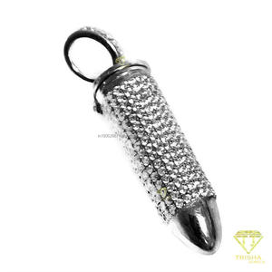 Pendentif de style hip-hop unisexe en argent sterling 925 avec moissanite, plaqué multi-couche, motif dessin animé, longueur 3 pouces, cadeau - Product Image 5