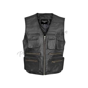 Chalecos de Cuero Genuino para Hombre, Último Modelo, al por Mayor, para Uso en Exteriores, Servicio Personalizado OEM, Chalecos de Cuero para Hombre en Grandes Cantidades - Product Image 1