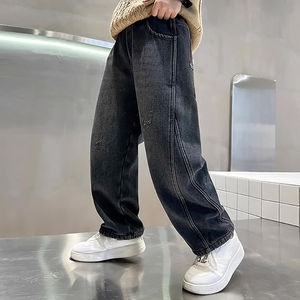 Jean cargo taille haute vintage streetwear imprimé 100 % coton délavé à l'acide respirant séchage rapide léger en denim - Product Image 2