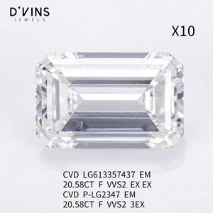เพชรคุณภาพดีจาก D'vins Jewels เพชรเลี้ยงในห้องปฏิบัติการ ทรงเอเมอรัลด์ ขนาดกะทัดรัด น้ำหนักมาก สี D สำหรับทำเครื่องประดับ CVD - Product Image 3