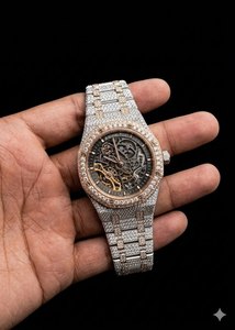 Reloj Mecánico para Hombre con Diamantes Moissanite VVS Personalizados y Completamente Cubiertos de Moissanite al Mejor Precio - Product Image 3