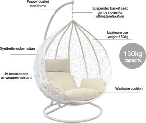 Fabricante directo de sillas colgantes de ratán para jardín y patio, diseño resistente para muebles de jardín al aire libre, pedidos al por mayor. - Product Image 3